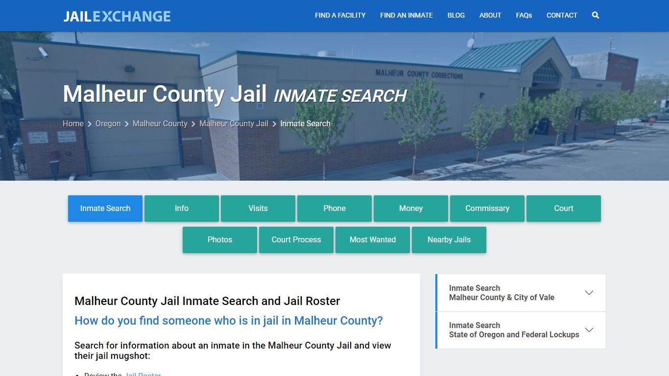 Inmate Search: Roster & Mugshots - Malheur County Jail, OR
