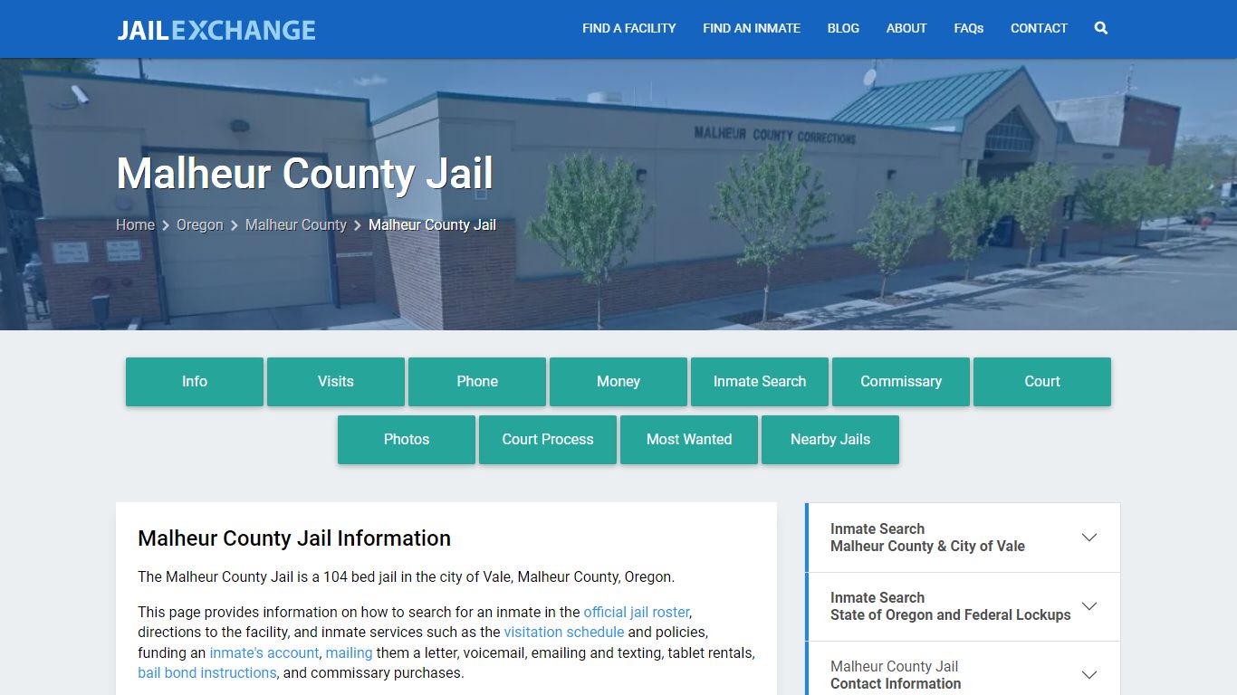 Malheur County Jail, OR Inmate Search, Information